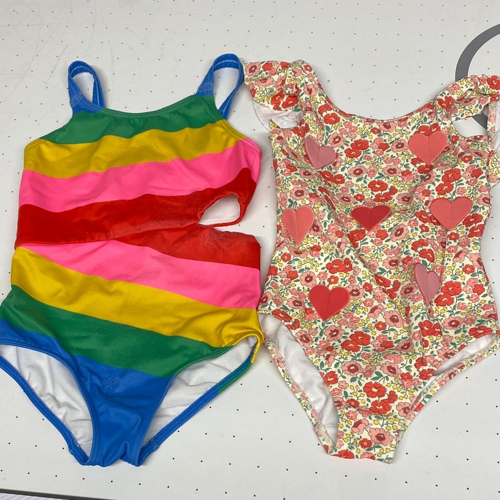 2 Mini Boden girls Swimsuit size 5-6